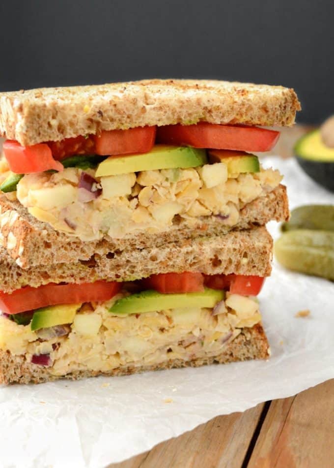 Apple-Walnut Chickpea Salad Sandwich (GF) | Where You Get Your Protein