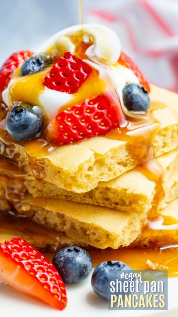 Easy Vegan Sheet Pan Pancakes | Where You Get Your Protein
